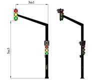 Trụ đèn tín hiệu giao thông loại cao 5.5m cần vươn 3m